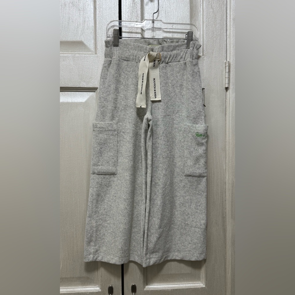 Scotch and Soda Stay Sunny Girls 6/116 Grey Cotton Blend Wide Leg Sweatpants